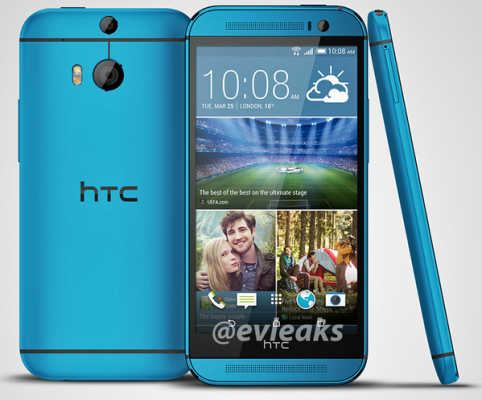 HTC One M8 blue, source EVLkeas