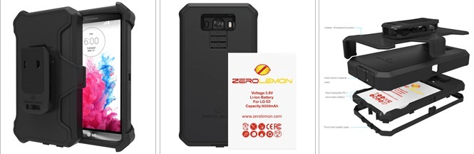 ZeroLemon 9000 mAh external battery for LG G3 sells for $59.99 on Amazon