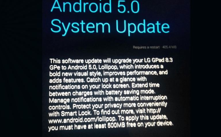LG G Pad 8.3 Google edition OTA update to Lollipop – get the manual update ZIP here