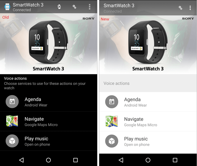 Android Wear app updated on Lollipop devices only