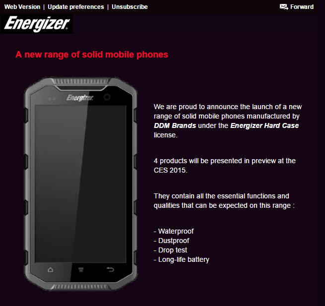Energizer phone