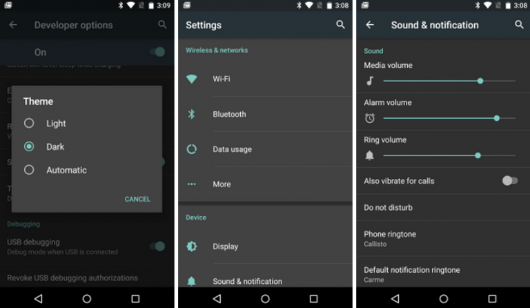 [I/O] Android M developer preview to allow Dark UI mode change